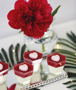 Panna Cotta su braškėmis/avietėmis indeliuose