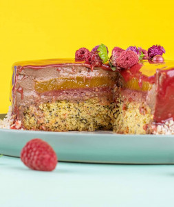 Vegan Prancūziškas aviečių ir aguonų/citrinų  tortukas