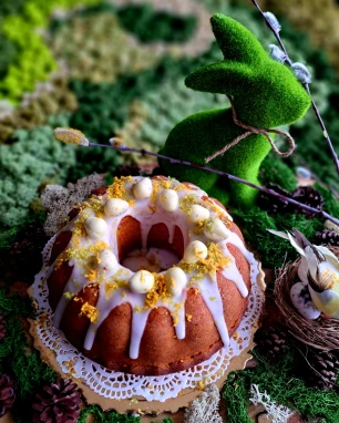 Jogurtinis šventinis medaus KEKSAS su žaliąja citrina