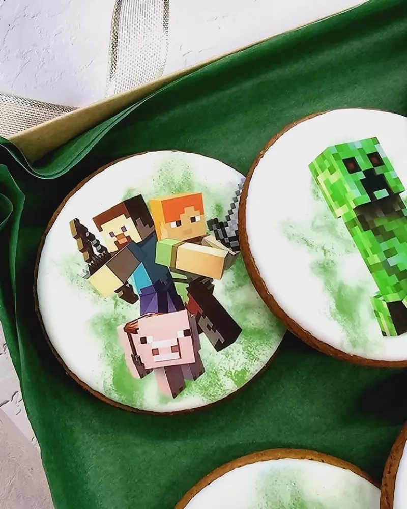 Dekoruoti meduoliniai sausainiai "Minecraft