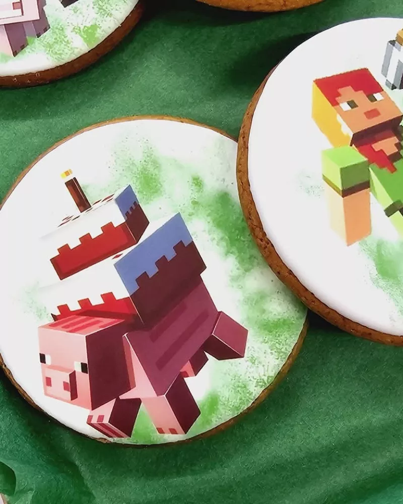 Dekoruoti meduoliniai sausainiai "Minecraft