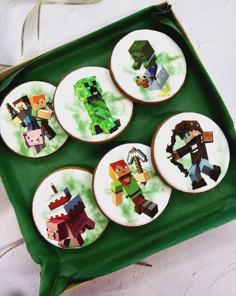 Dekoruoti meduoliniai sausainiai "Minecraft