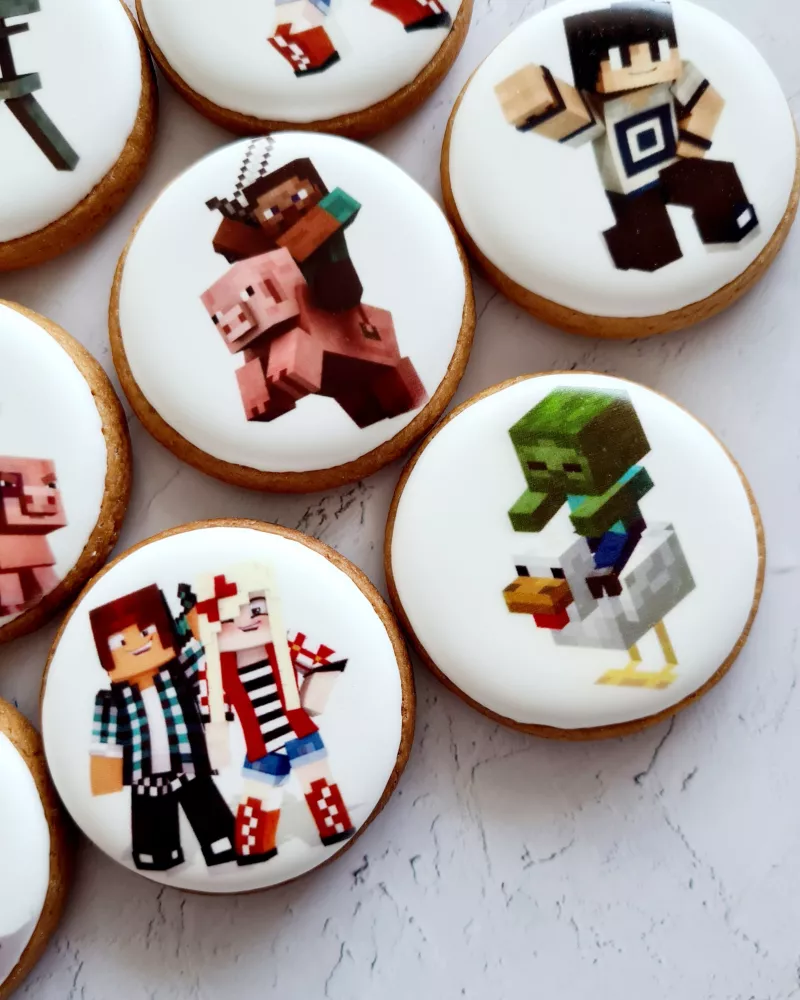 Dekoruoti meduoliniai sausainiai "Minecraft