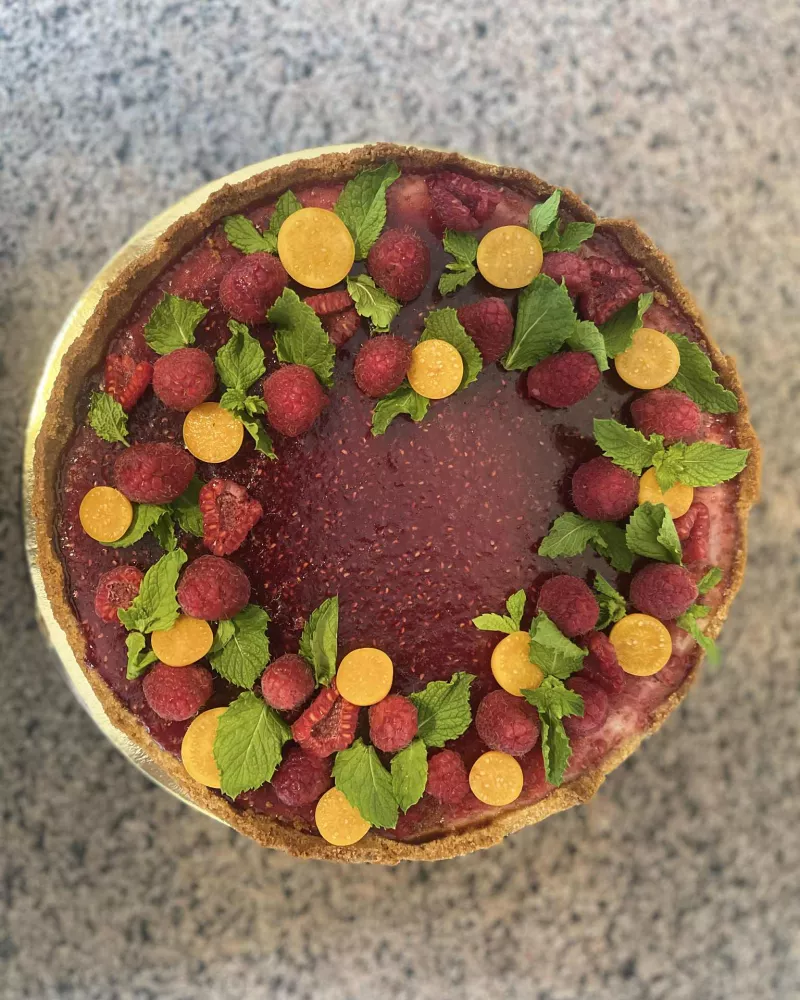 Karališkas aviečių sūrio tortas