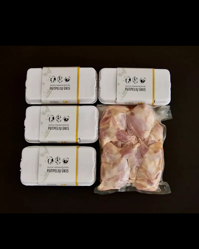 Gurmaniškas rinkinys (1 kg putpelių ir 4 pak. kiaušinių)