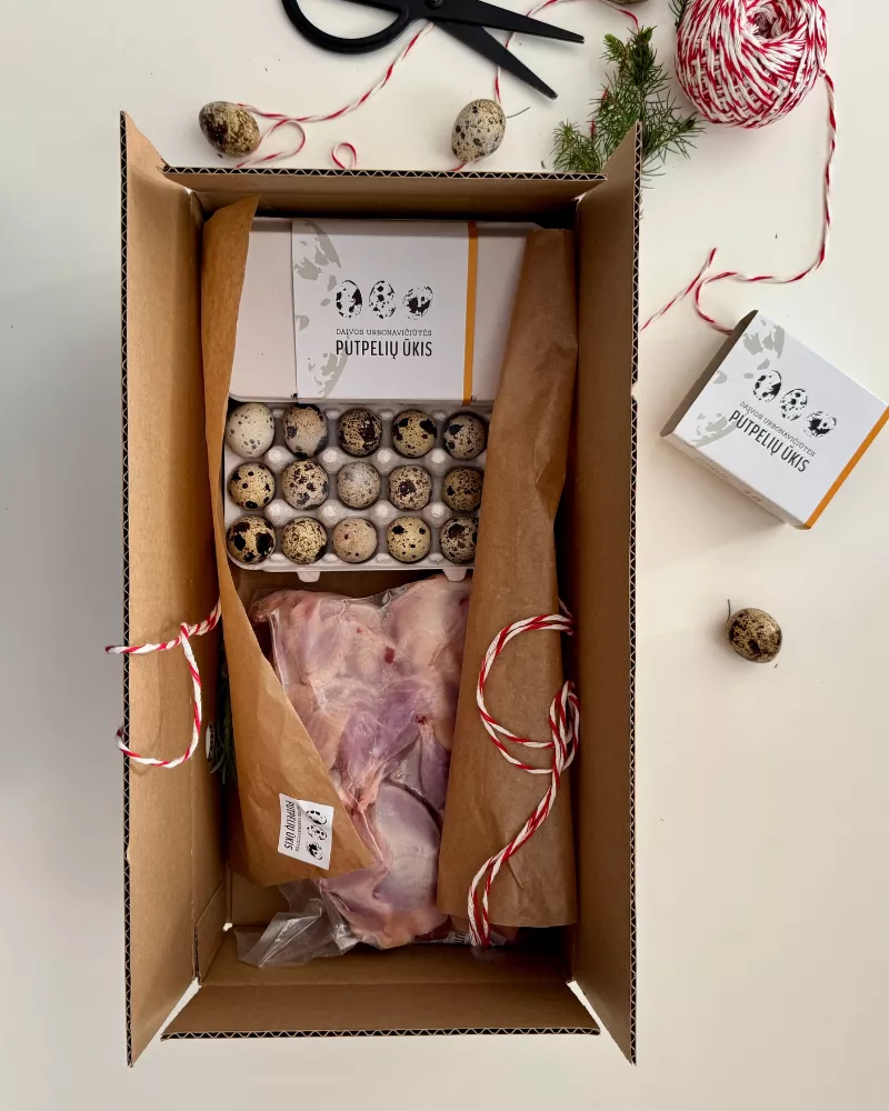 Gurmaniškas rinkinys (1 kg putpelių ir 4 pak. kiaušinių)