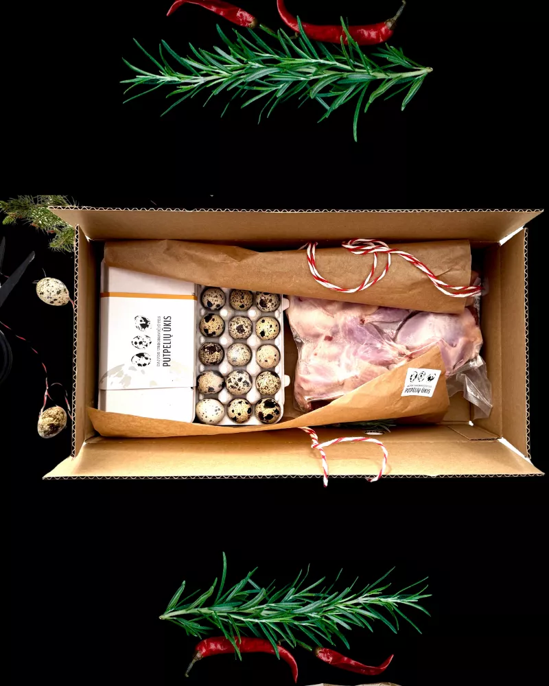 Putpelių "Mango & Čili" (1 kg) ir "Prancūziškas daržas" (1 kg) marinate rinkinys