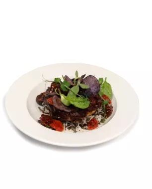 Saliero steikas su barbekiu glazūra (Vegan)