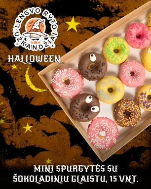 HELOVYNO MINI SPURGYTĖS su šokolado glaistu, 15 vnt.