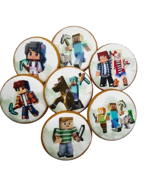 Dekoruoti meduoliniai sausainiai „Minecraft”