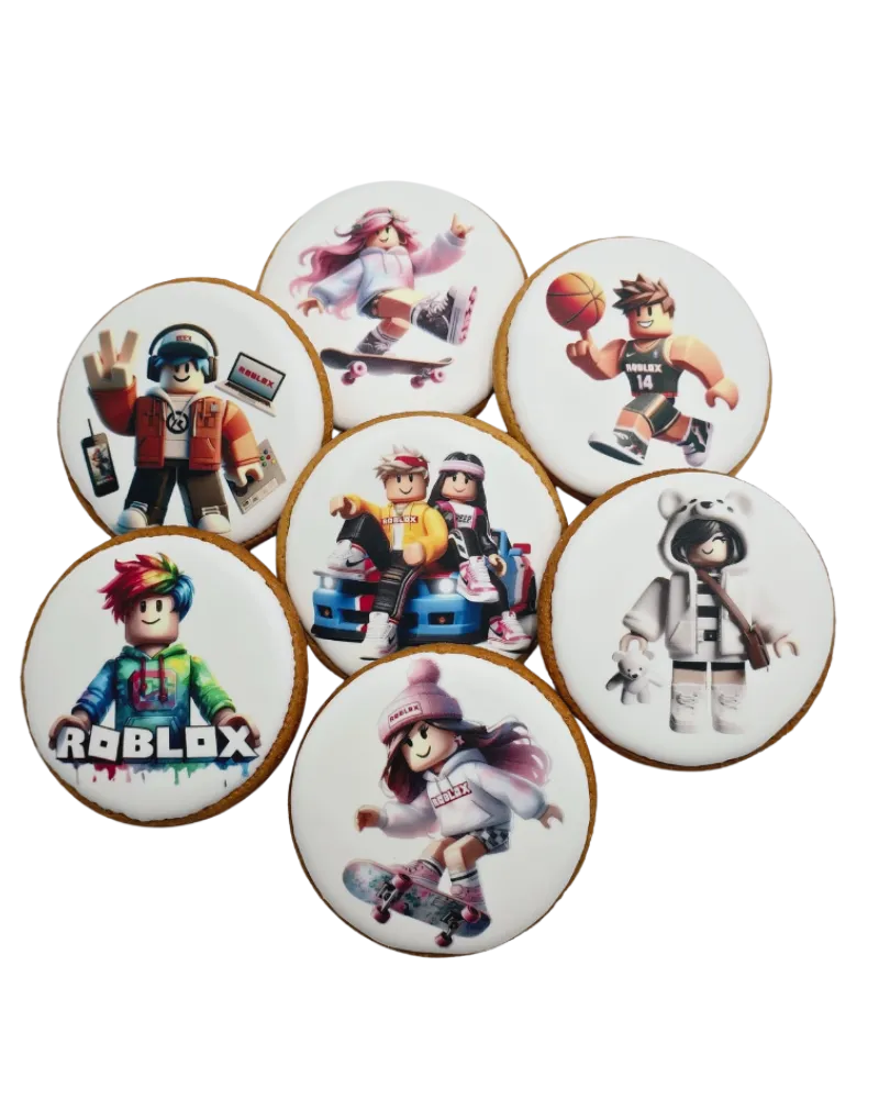 Dekoruoti meduoliniai sausainiai „Roblox”