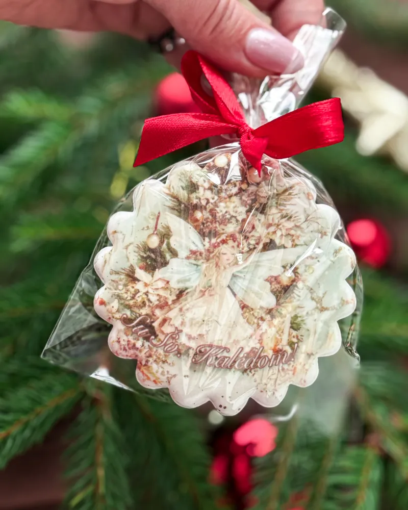 Kalėdiniai meduoliai su sveikinimu