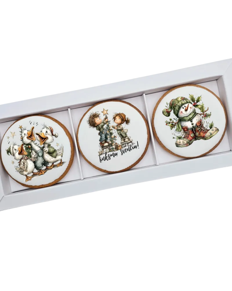 Dekoruoti meduoliniai sausainiai „Kalėdos”, 3vnt.( K57)