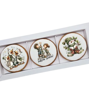 Dekoruoti meduoliniai sausainiai „Kalėdos”, 3vnt.( K57)