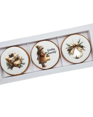 Dekoruoti meduoliniai sausainiai „Kalėdos , 3vnt. (K59)