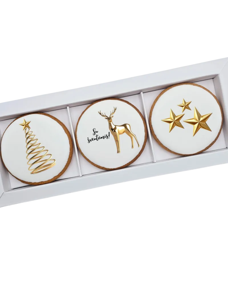 Dekoruoti meduoliniai sausainiai „Kalėdos”, 3vnt. ( K61,)