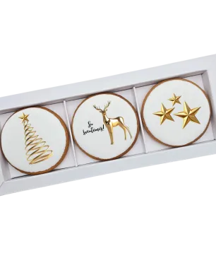 Dekoruoti meduoliniai sausainiai „Kalėdos”, 3vnt. ( K61,)