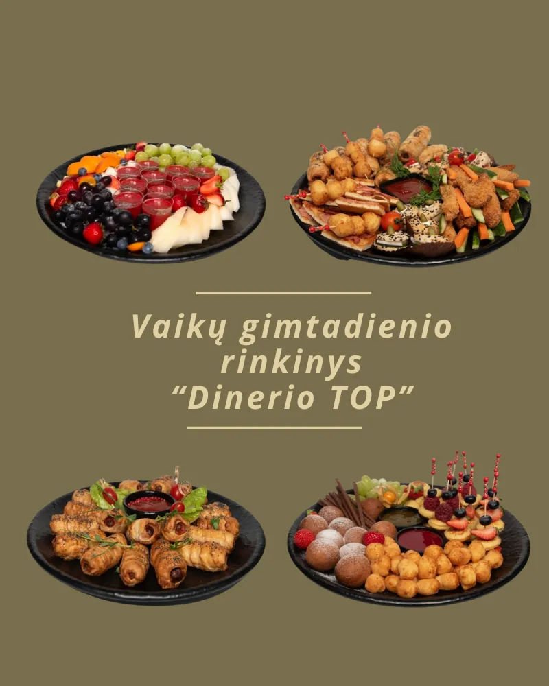 Vaikų gimtadienio rinkinys "Dinerio TOP" (10 asm.)
