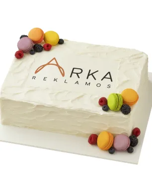 Tortas su logotipu ir papuošimais