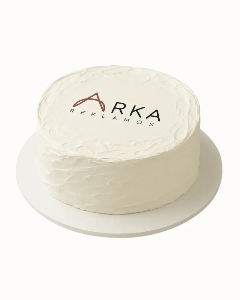 Apvalus tortas su logotipu