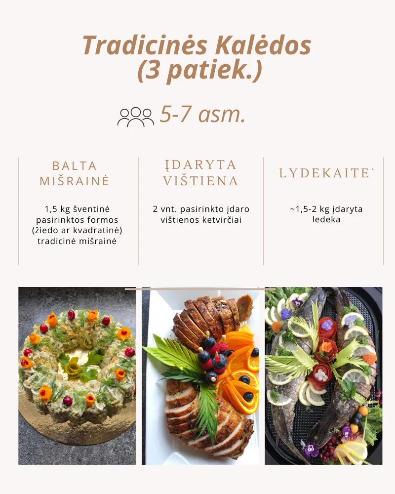 Vaišių stalas "3 patiekalų tradicinės Kalėdos" (5-7 asm.)