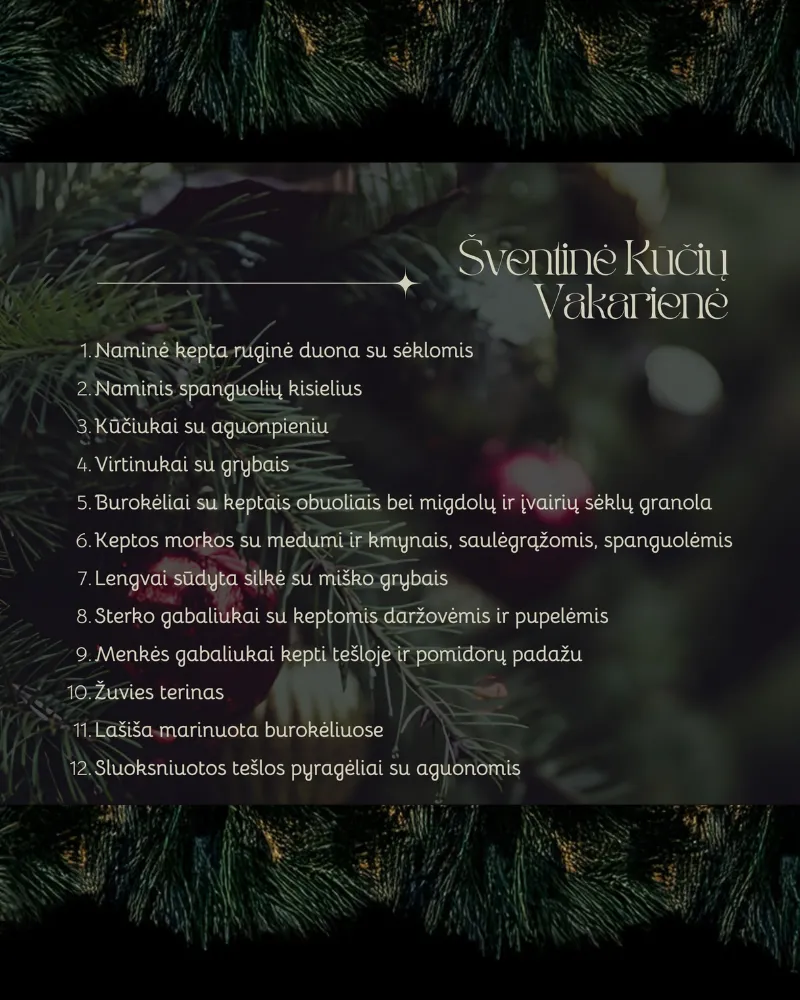 12 patiekalų Šv. Kūčių Vakarienė (2 asm.)