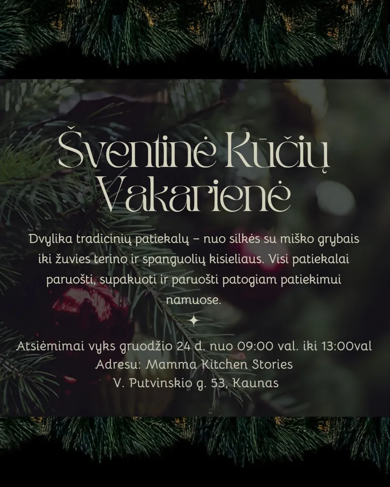 12 patiekalų Šv. Kūčių Vakarienė (2 asm.)