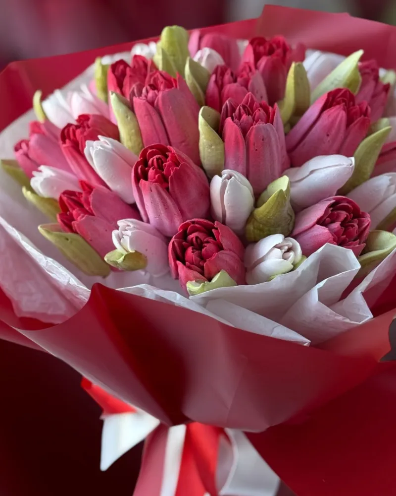 Zefyrinių tulpių valgoma puokštė, 20 vnt