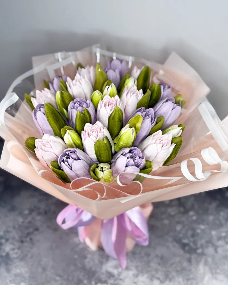 Zefyrinių tulpių valgoma puokštė, 20 vnt