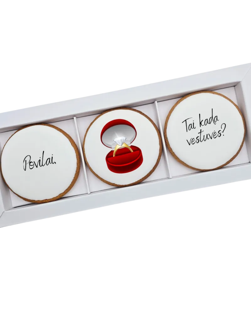 Dekoruotų meduolinių sausainių rinkinys „Valentino diena” V18, 3vnt.