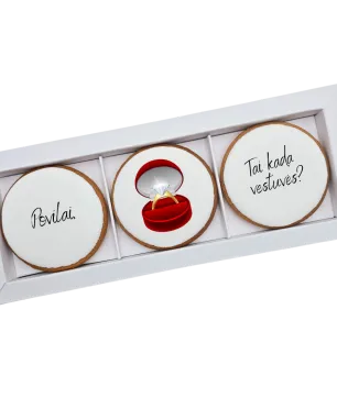 Dekoruotų meduolinių sausainių rinkinys „Valentino diena” V18, 3vnt.