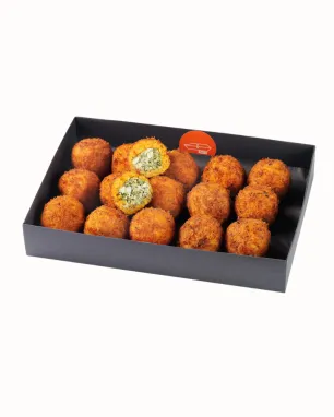 Arančiniai su ožkos sūriu, rikota bei špinatais, 15 vnt.