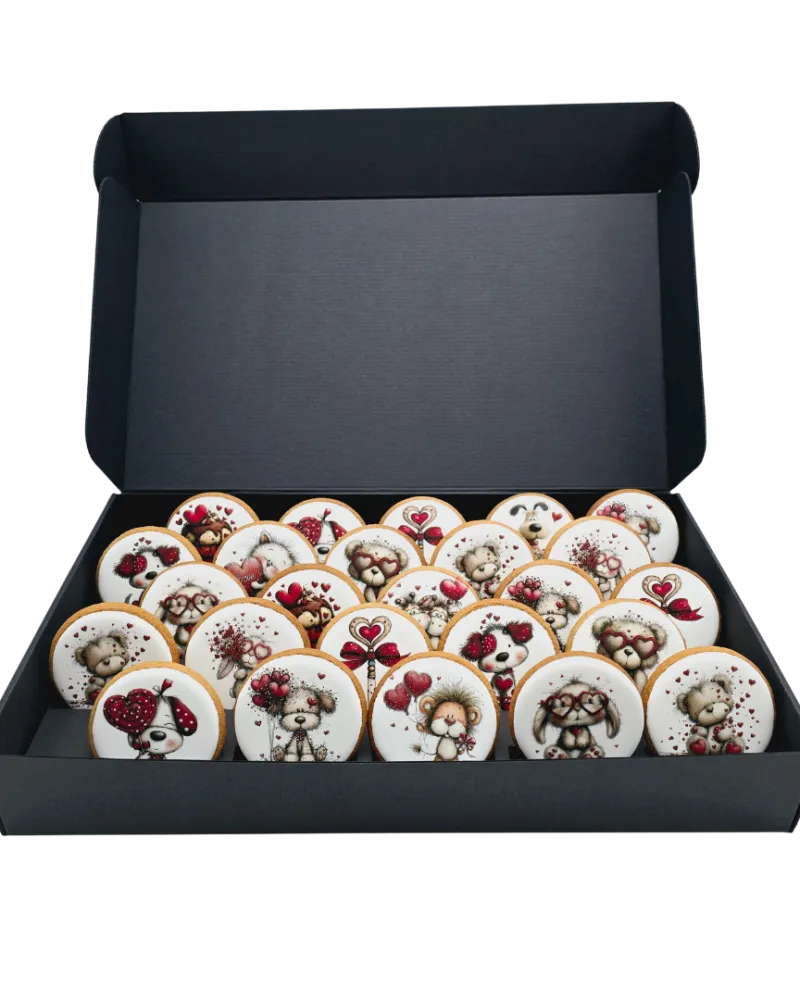 Dekoruoti meduoliniai sausainiai „Valentino diena” V27, 25 vnt.