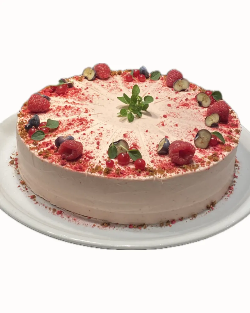 Morkų tortas su avietiniu kremu ir spanguolių uogiene, ~2,5 kg