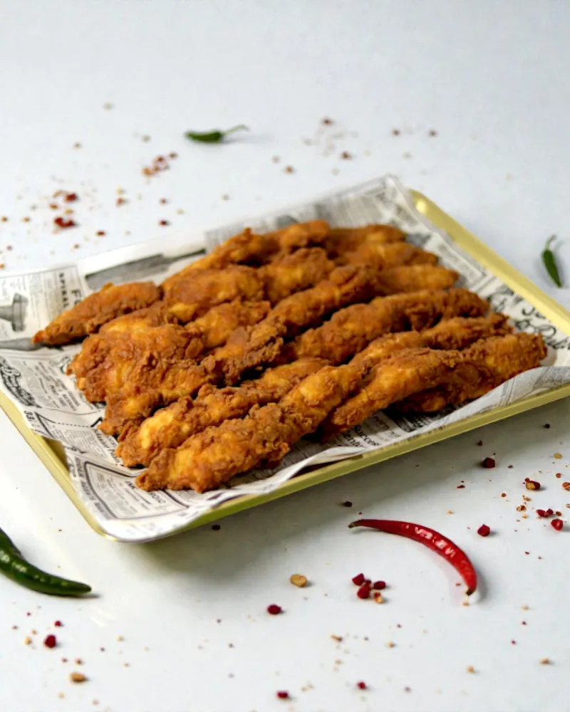 Aštrios traškios vištienos juostelės, ~ 1 kg