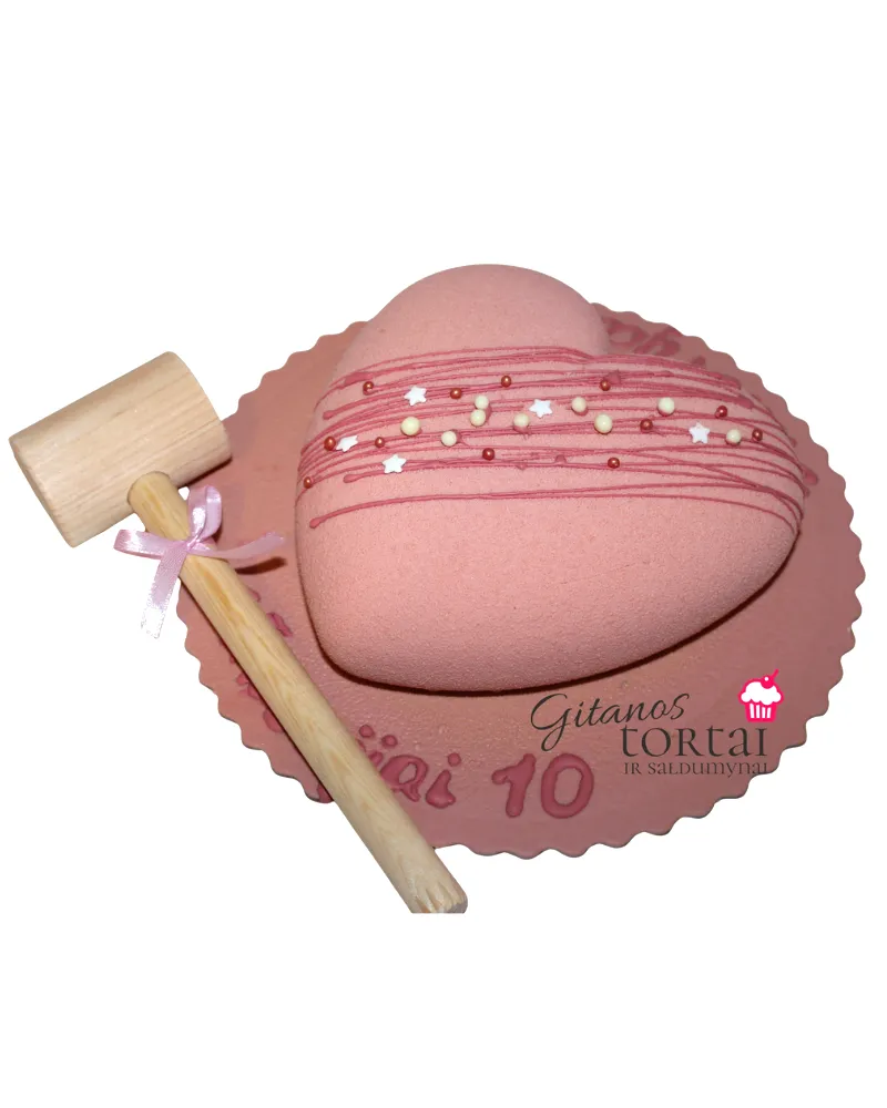 Daužomas tortas  ŠIRDELĖ