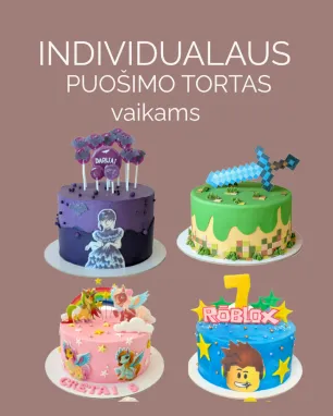 ALKAVA - individualus užsakymas (tortai vaikams su dekoracijomis)