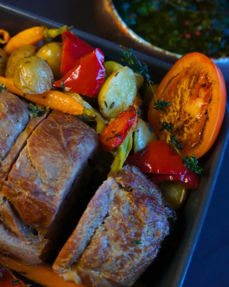 Porketa su rūkyta itališka pažande „Guanciale“ (4–6 asmenims)