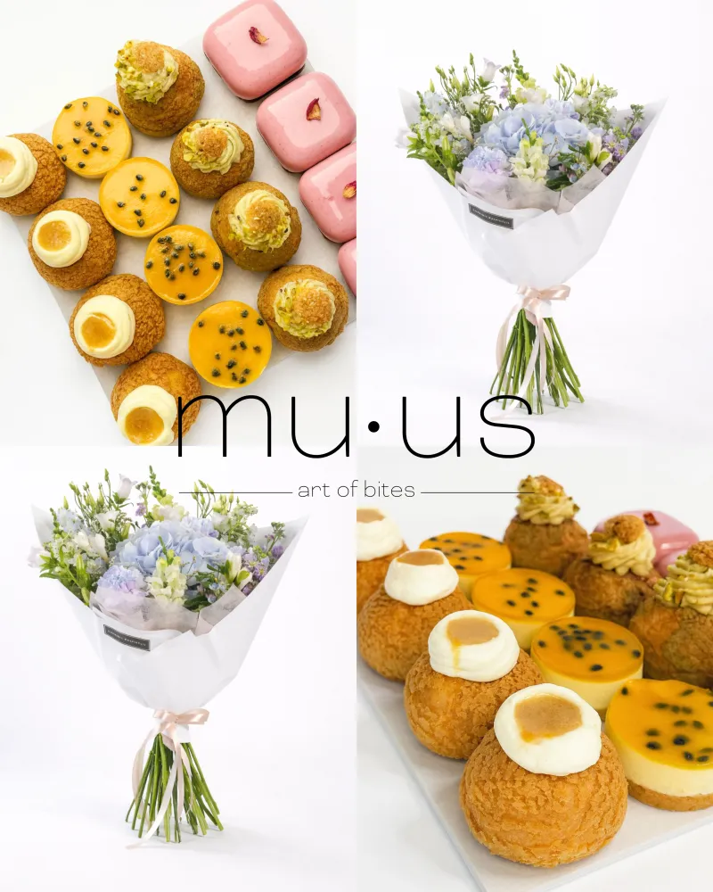 Muus desertų kvartetas x gėlių puokštė