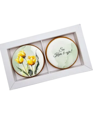 Dekoruoti meduoliniai sausainiai „Moters diena 1” 2 vnt.