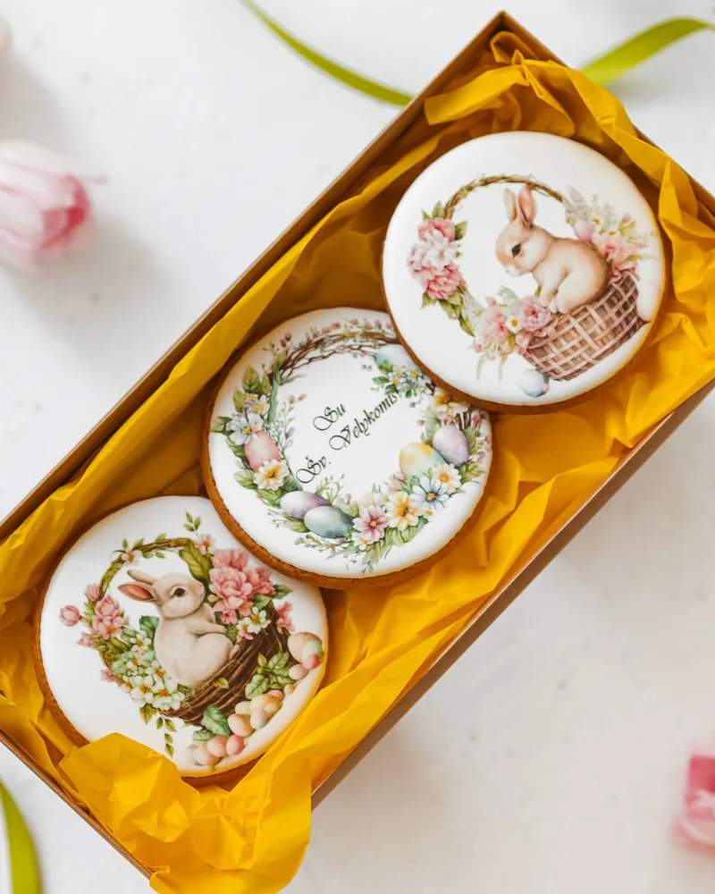 Dekoruoti meduoliniai sausainiai „Velykos 22“ 3 vnt.