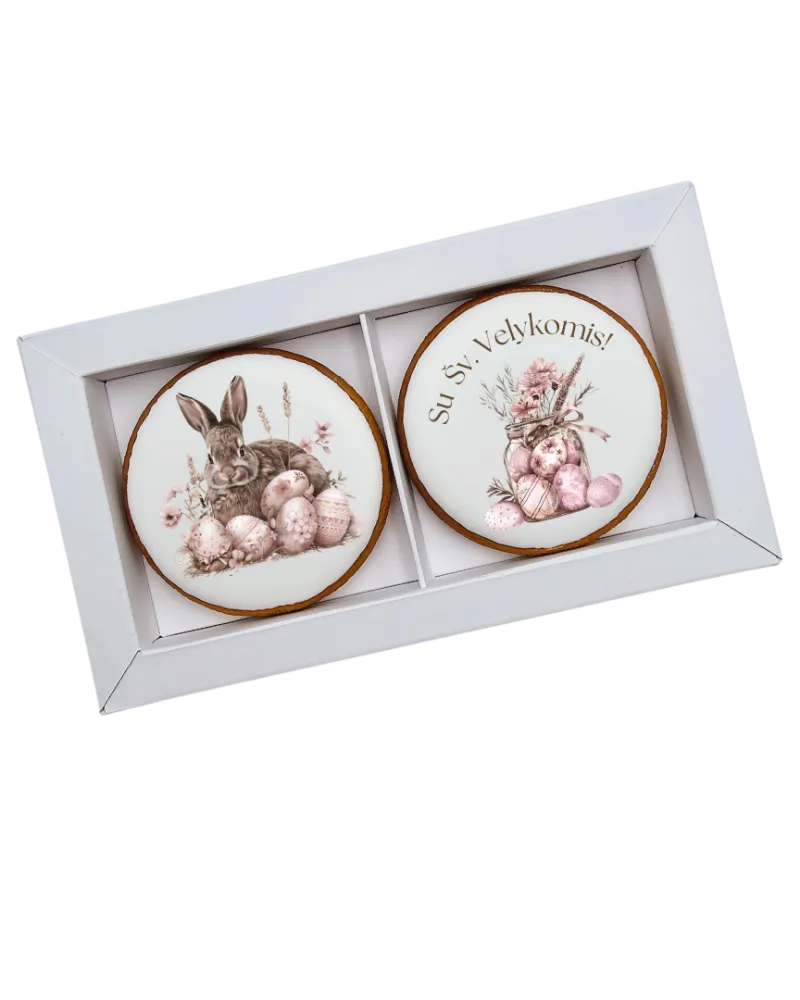 Dekoruoti meduoliniai sausainiai „Velykos 10“ 2 vnt.