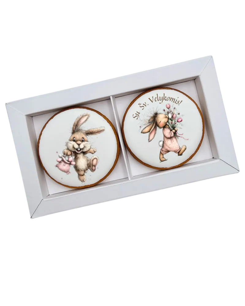 Dekoruoti meduoliniai sausainiai „Velykos 9“ 2vnt.