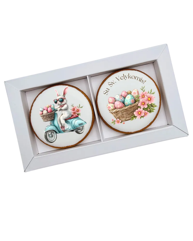 Dekoruoti meduoliniai sausainiai „Velykos 3“ 2vnt.