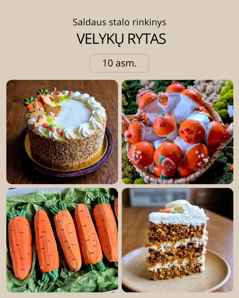 Saldaus stalo rinkinys VELYKŲ RYTAS (10 asm.)