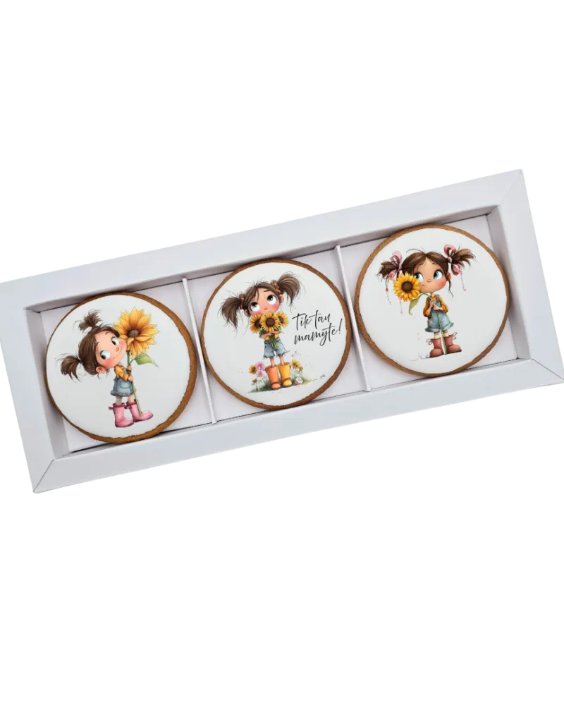 Dekoruoti meduoliniai sausainiai „Mamos diena1” 3 vnt.