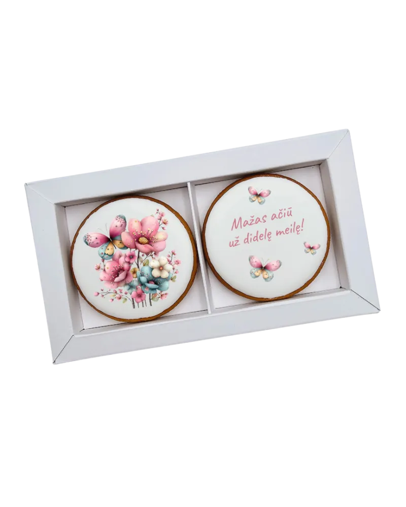 Dekoruoti meduoliniai sausainiai „Mamos diena4” 2 vnt.