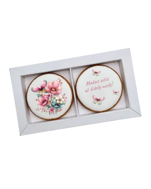 Dekoruoti meduoliniai sausainiai „Mamos diena4” 2 vnt.