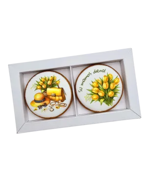 Dekoruoti meduoliniai sausainiai „Mamos diena11” 2 vnt.