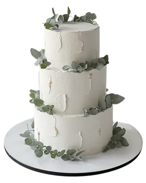 Tortas su aukso detalėmis ir eukaliptu (nuo 4 kg)